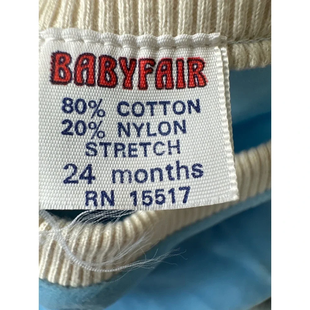 NWOT Vintage Babyfair Light Blue Velour‎ Tracksuit Set 24 Months Outfit New